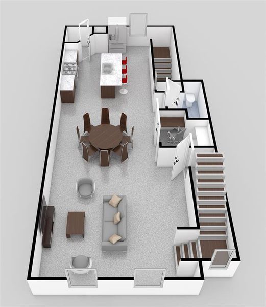 3D rendering of the second floor...