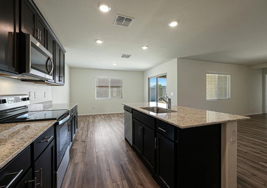 Enjoy family meals in this spacious dining room.