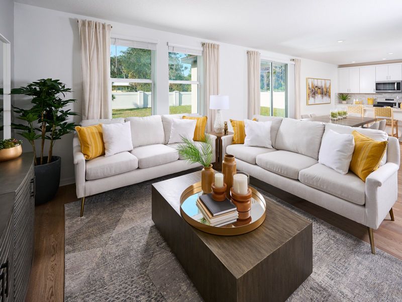 Family room modeled at Fox Pointe at Rivers Edge