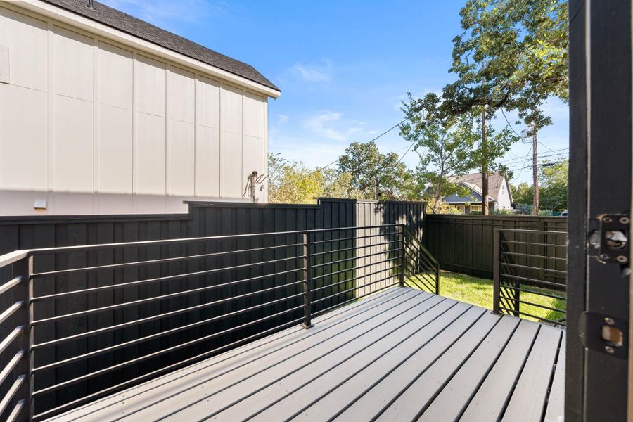 Side deck easily accessible from home