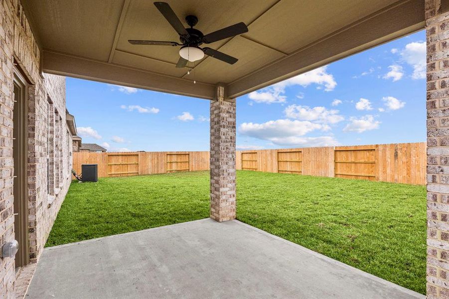 Relax and enjoy your covered patio with fully landscaped and fenced backyard.