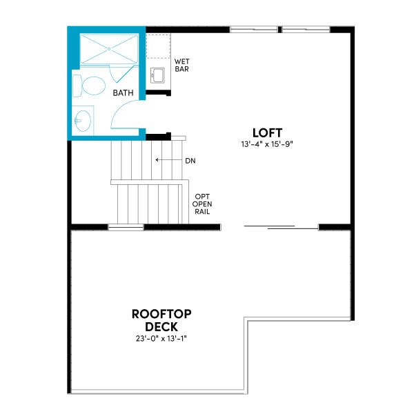 Floor 3: Optional Bath at 3rd Level Loft