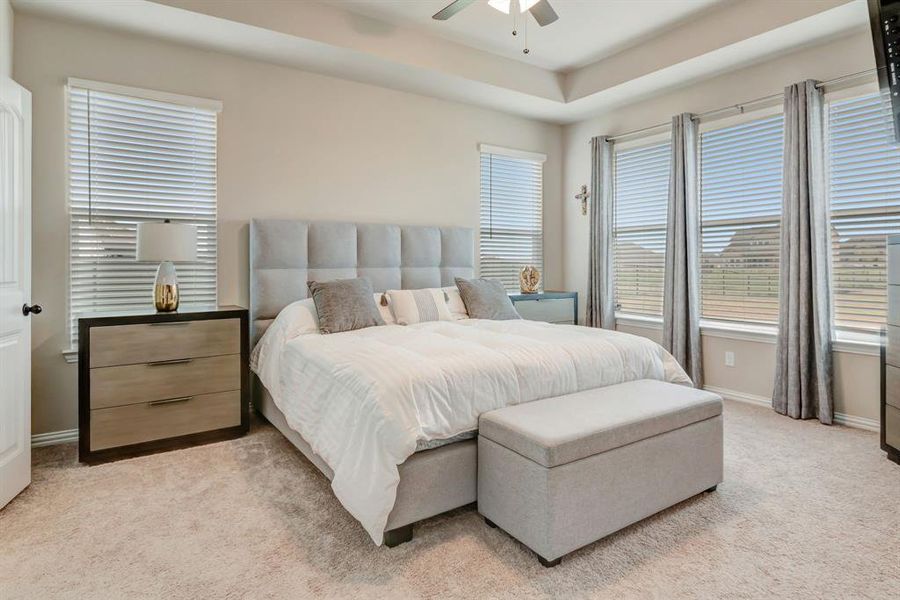 Lots of natural light in the master bedroom