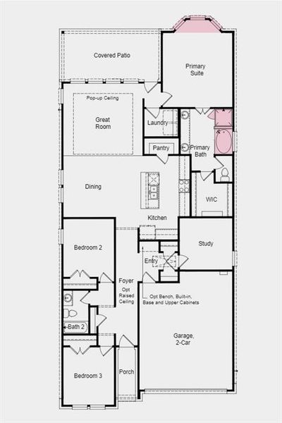 Structural options include: bay windows at owner's suite, 12" pop up ceiling at gathering room and owner's suite, slide in tub at owner's bath, and pre plumb for water softener.