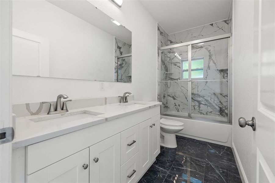 Main home dual-vanity bathroom