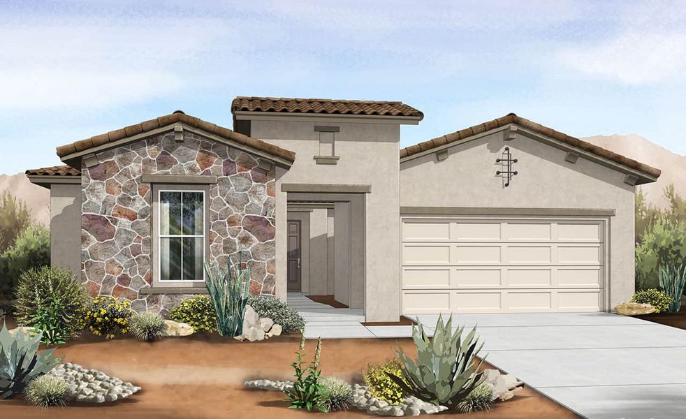 New construction Single-Family house 22654 E. Lawndale Place, Queen Creek, AZ 85142 Hacienda Series - Cinnabar- photo
