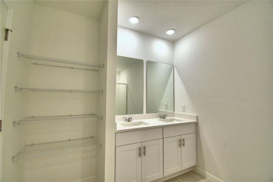 storage and double vanity