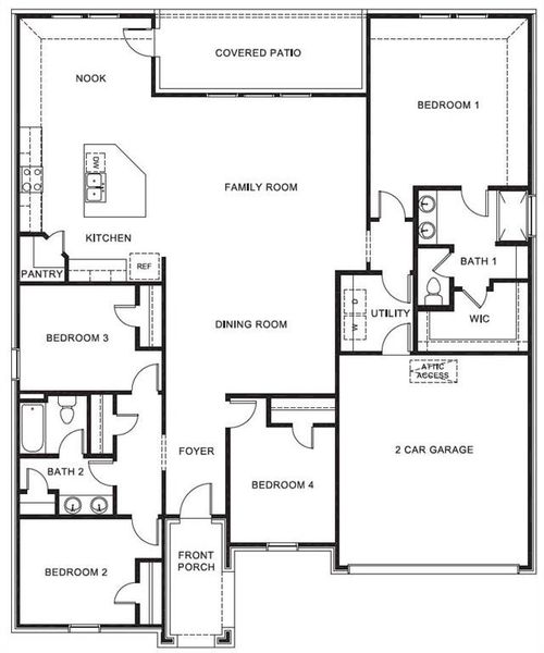D.R. Horton's Frisco floorplan - All Home and community information, including pricing, included features, terms, availability and amenities, are subject to change at any time without notice or obligation. All Drawings, pictures, photographs, video, square footages, floor plans, elevations, features, colors and sizes are approximate for illustration purposes only and will vary from the homes as built.