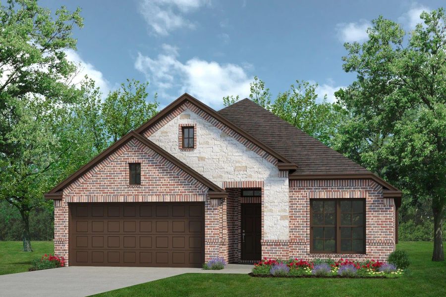 Elevation A with Stone | Concept 1912 at Summer Crest in Fort Worth, TX by Landsea Homes