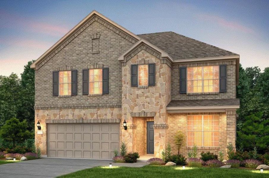 Pulte Homes, Caldwell elevation B, rendering