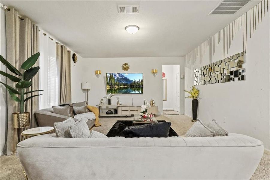 View of carpeted living room