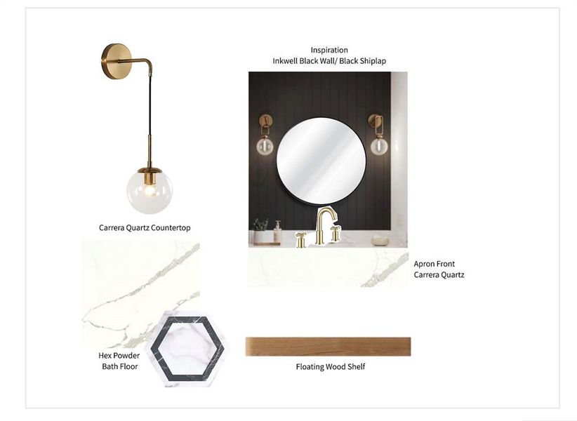 This moodboard presents a curated selection of elements for the half bath.