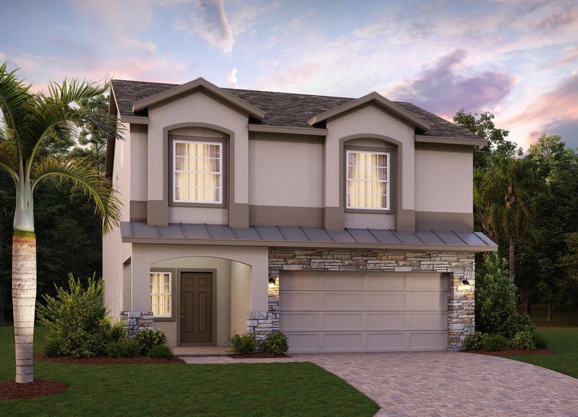 Elevation 2 with Optional Stone - Vero in Florida by Landsea Homes