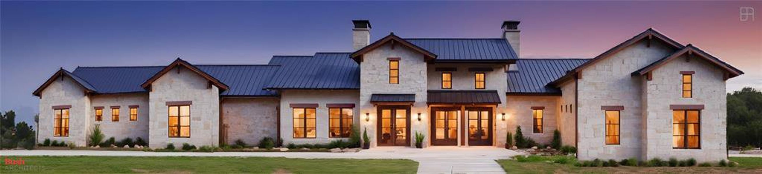 View of modern farmhouse style home