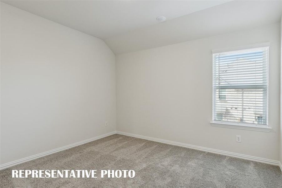 One of two nicely sized secondary bedrooms in our Finley floor plan.  REPRESENTATIVE PHOTO