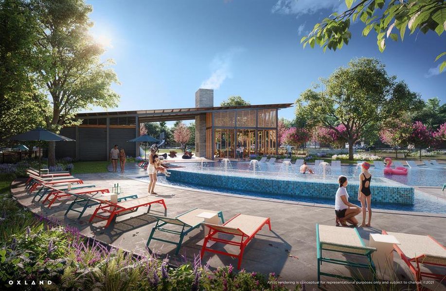 The summer fun never ends at Painted Tree! Artist rendering of community amenities.