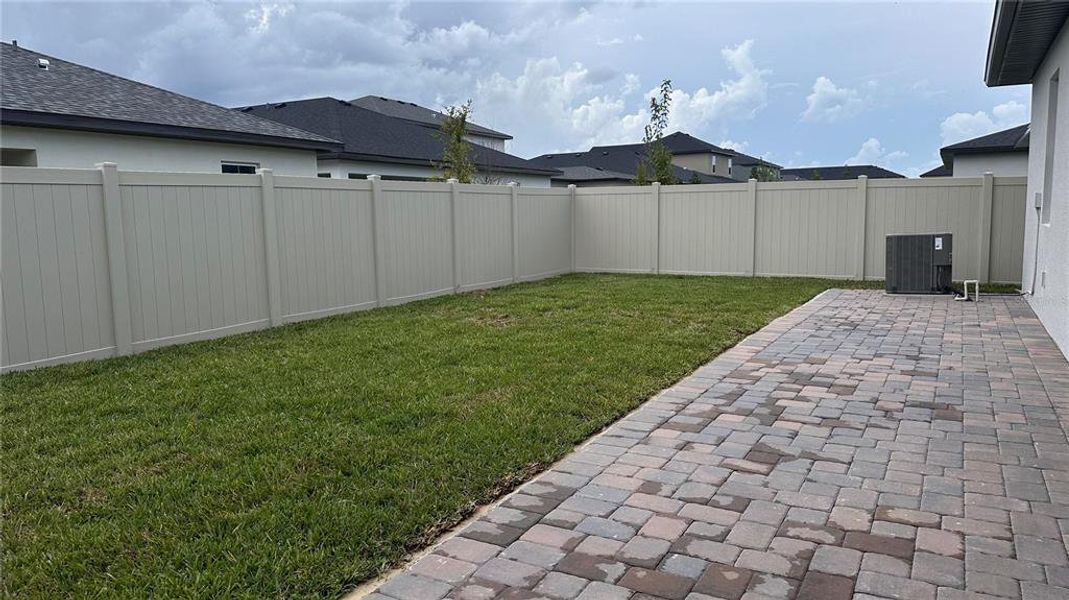 Fenced backyard