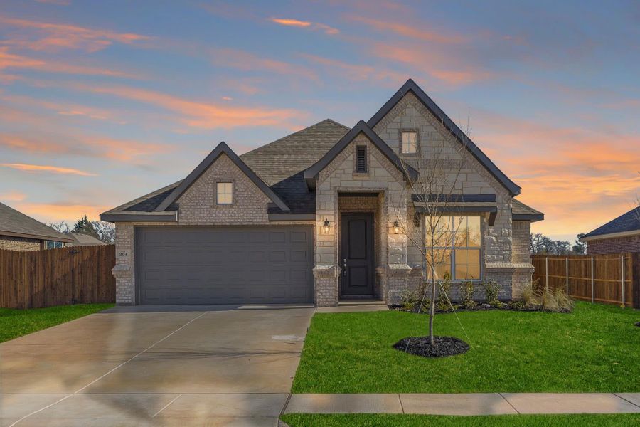 Elevation D with Stone | Concept 1912 at Summer Crest in Fort Worth, TX by Landsea Homes