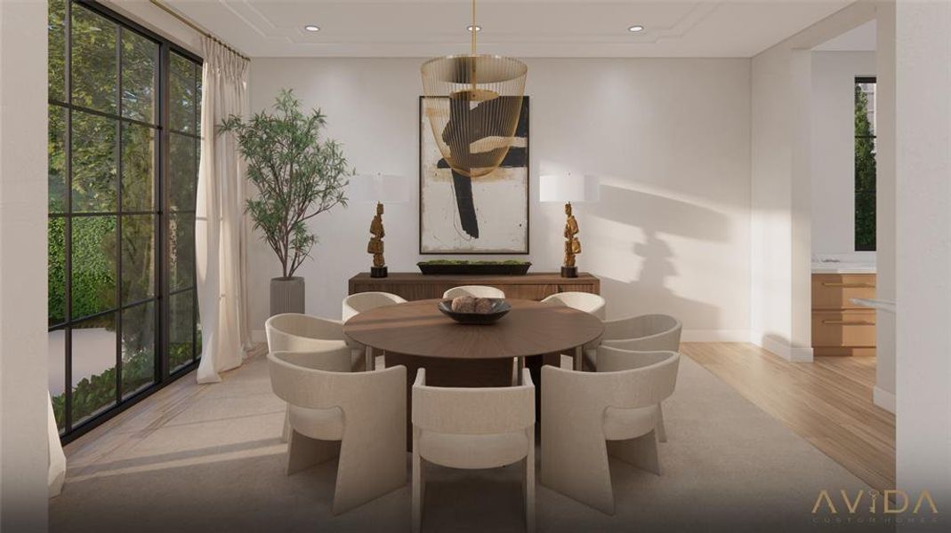 Formal Dining Room with Ceiling Treatment