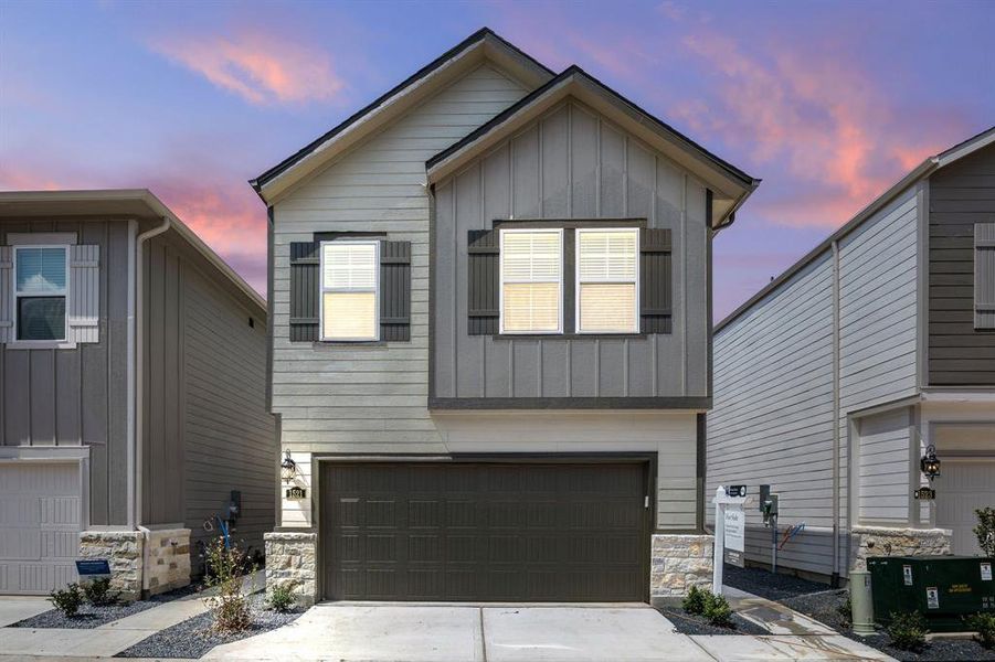 Welcome home to 1521 Red Acer Drive located on a quiet street in Park Row Village and zoned to Katy ISD! This stunning home has lovely curb appeal, beautiful landscaping, stone and cement board elevation, modern traditional style, beautiful outdoor lantern and a double wide driveway!