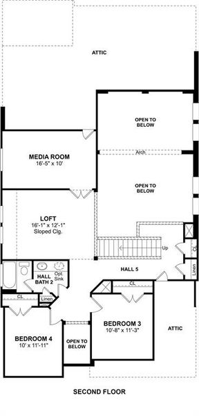 The Elmore floor plan by K. Hovnanian® Homes. 2nd Floor shown. *Prices, plans, dimensions, features, specifications, materials, and availability of homes or communities are subject to change without notice or obligation.