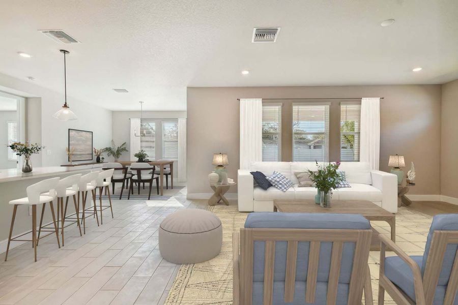 Captiva new construction home plan interior open concept living by William Ryan Homes Tampa