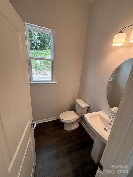 1/2 bath on main with window