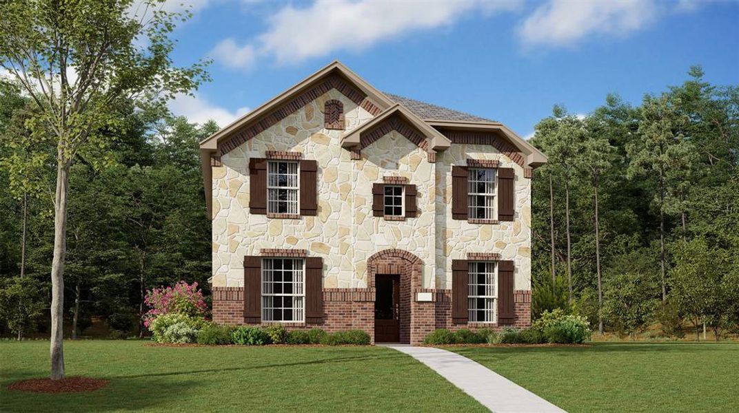 View of front of house featuring a front lawn