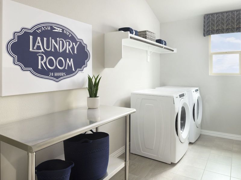 Enjoy a spacious laundry room