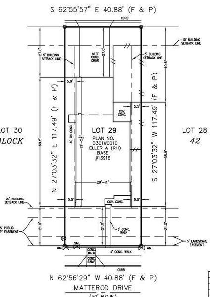 13916 Matterod Drive preliminary plot plan