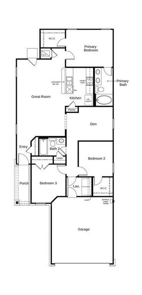 This floor plan features 3 bedrooms, 2 full baths, and over 1,300 square feet of living space