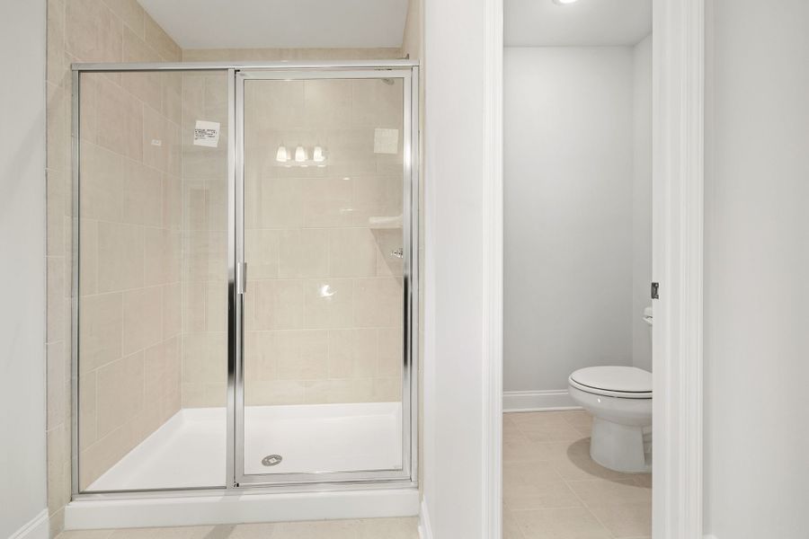 Walk in shower featured in master bathroom