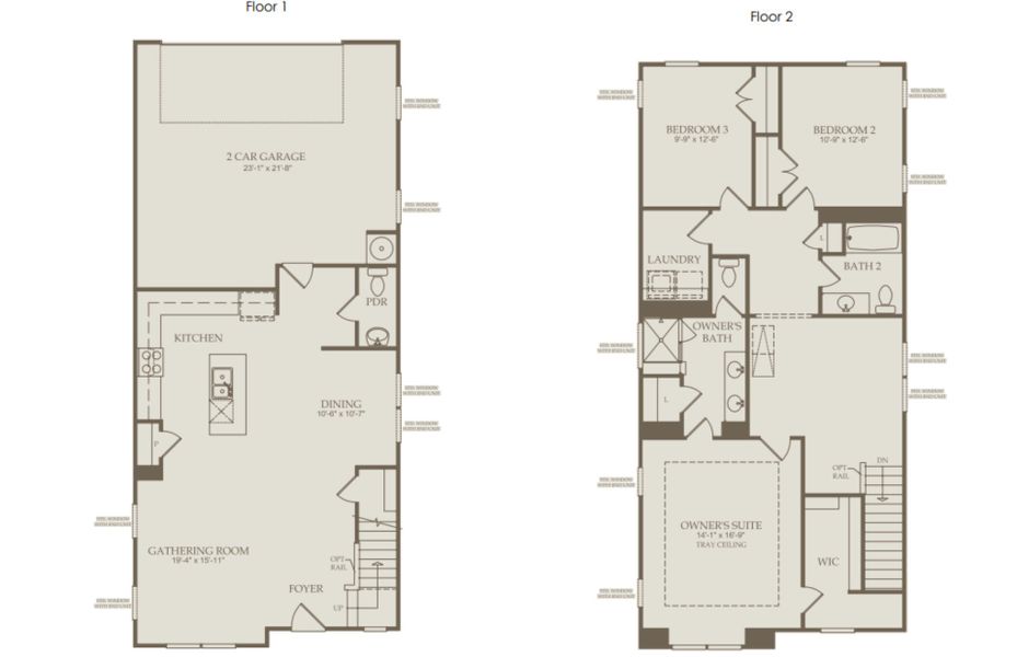 Floor Plan Level 1 and Floor Plan Level 2