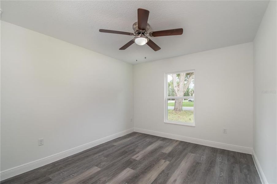 Guest room facing front of home on right side