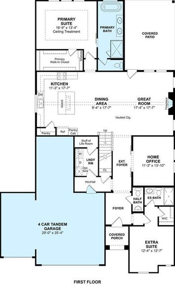 The Tuscaloosa floor plan by K. Hovnanian Homes. 1st Floor Shown. *Prices, plans, dimensions, features, specifications, materials, and availability of homes or communities are subject to change without notice or obligation.