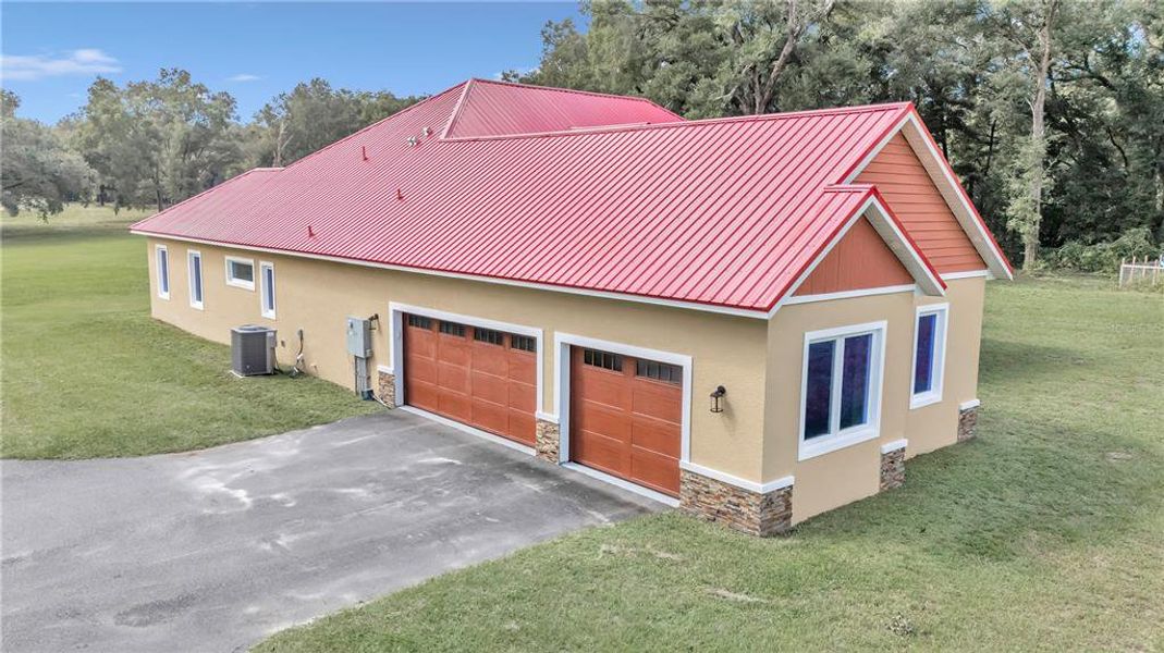 View of the 3 car garage