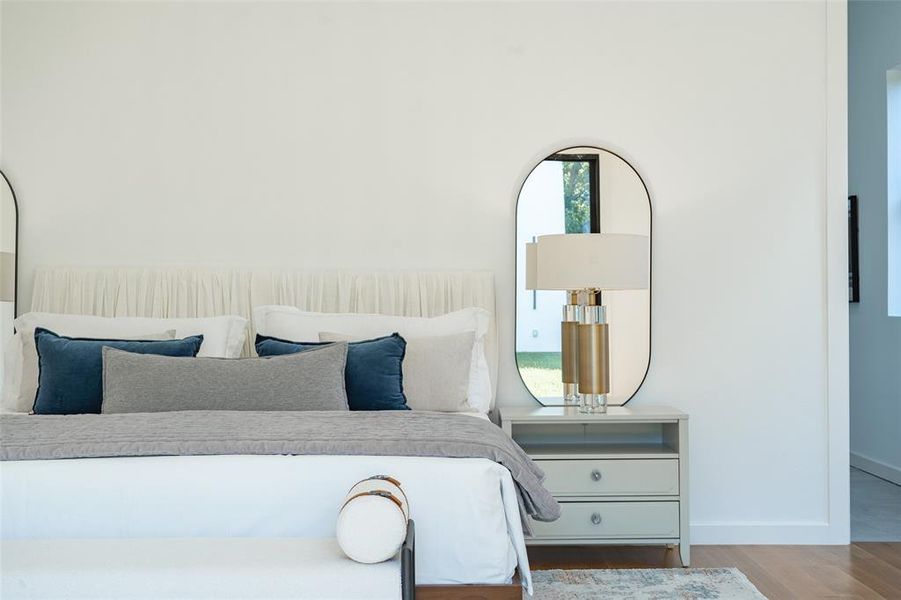 Bedroom with light wood-type flooring