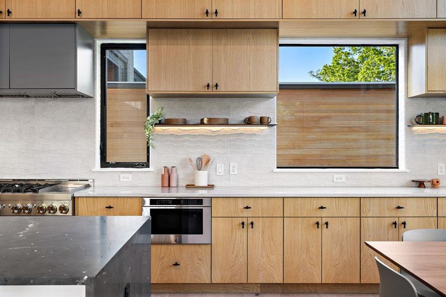 Custom white oak cabinetry