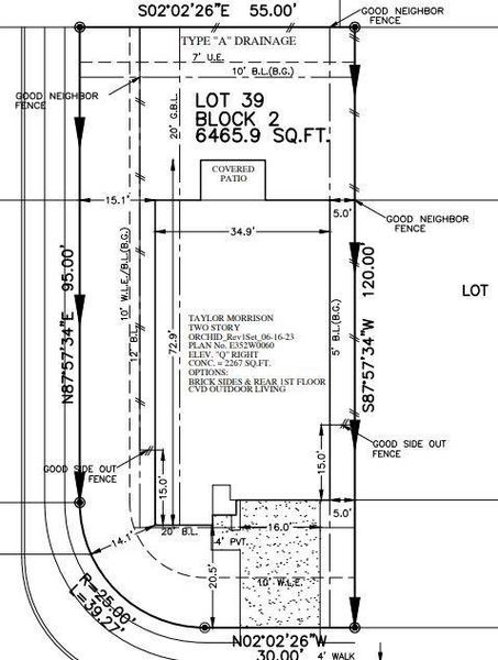 9738 Lucky Knot Lane preliminary plot plan