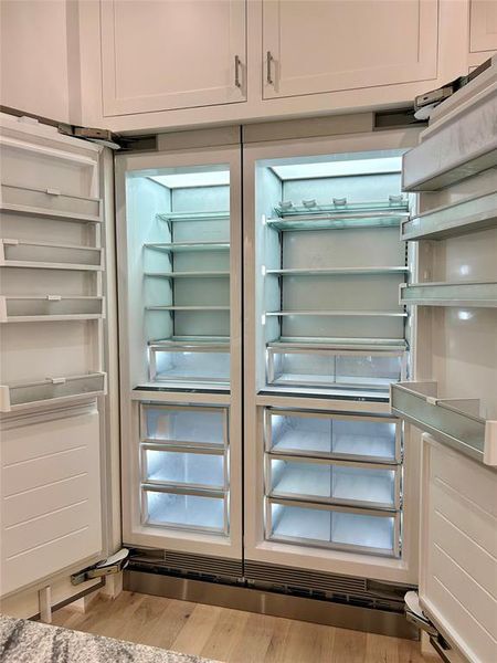 Interior view of the Fisher Paykel refrigerator.