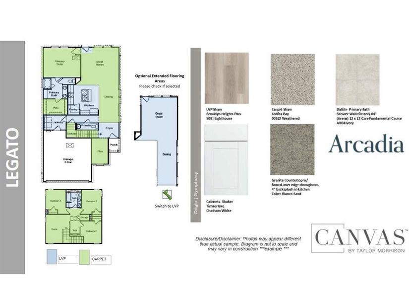 Design Selections.  Home is under construction and selections are subject to change.