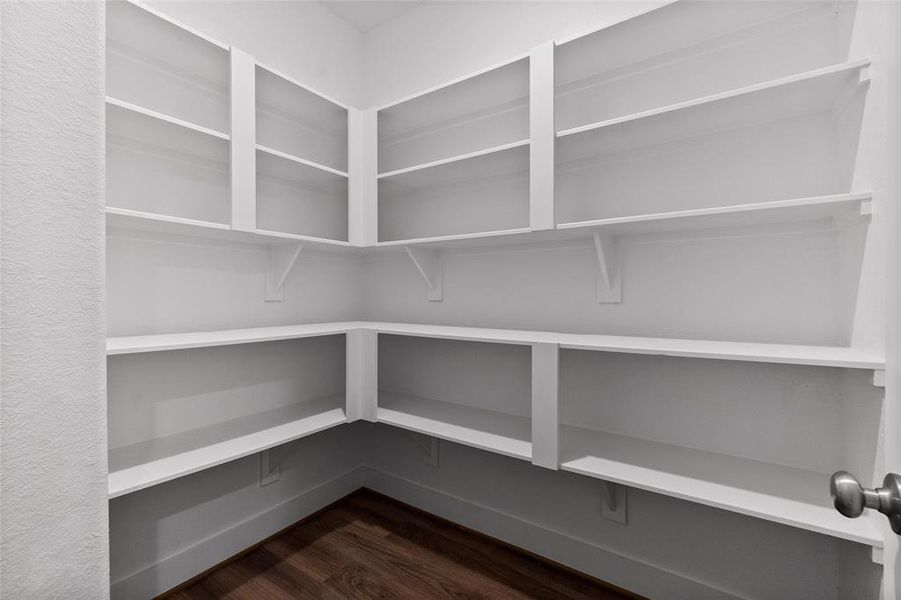 Located in the kitchen, the walk-in pantry offers valuable storage space and organizational efficiency, making it easier to keep your kitchen well-stocked, tidy, and functional.