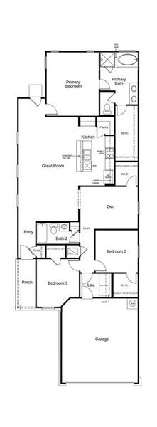 This floor plan features 3 bedrooms, 2 full baths, and over 1,600 square feet of living space.