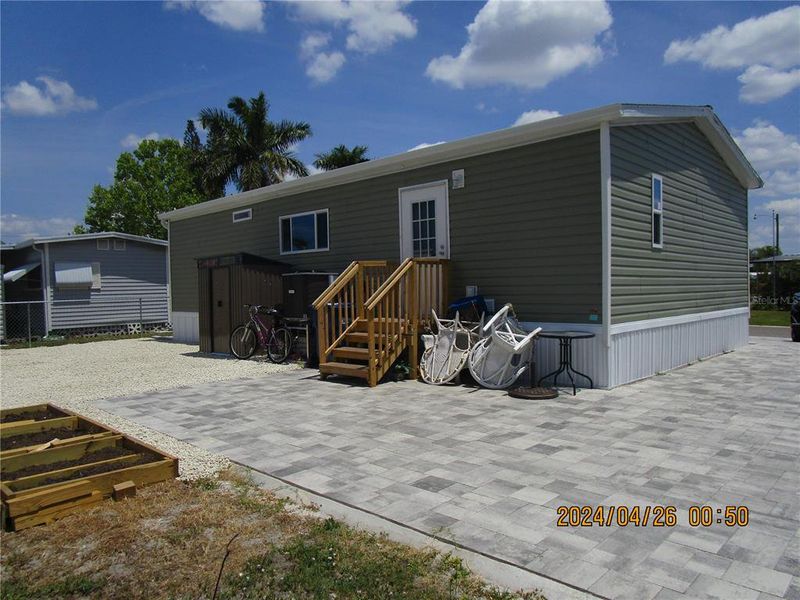 Great area with brand new pavers for your table & chairs.