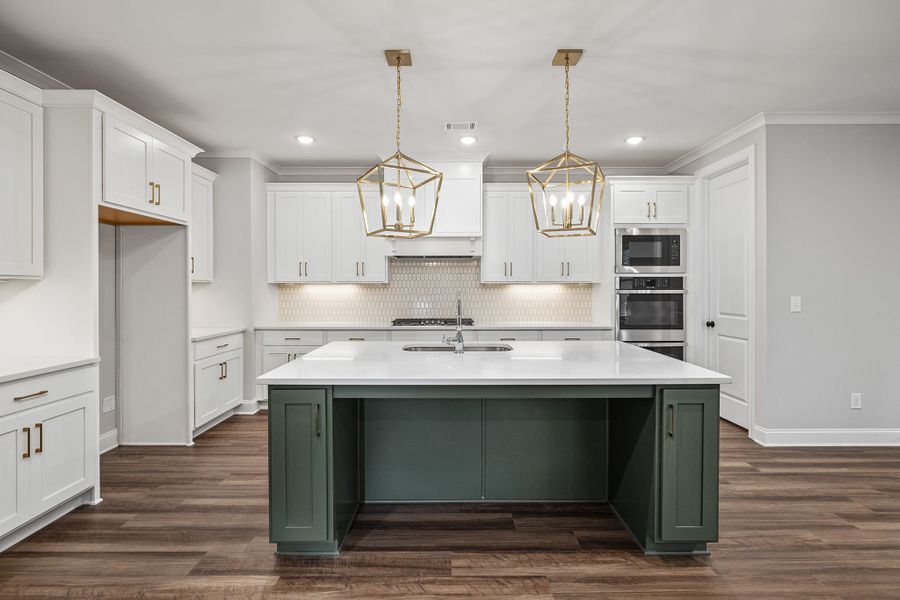 Spacious kitchen with center island