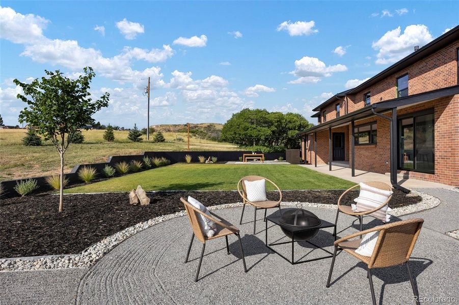 Landscaped and irrigated back yard