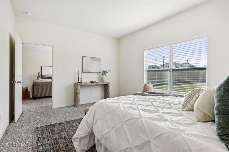 Bedroom with carpet