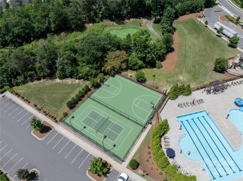 Tennis and basketball courts