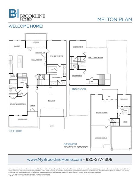 The Melton Plan with basement available on specific homesites
