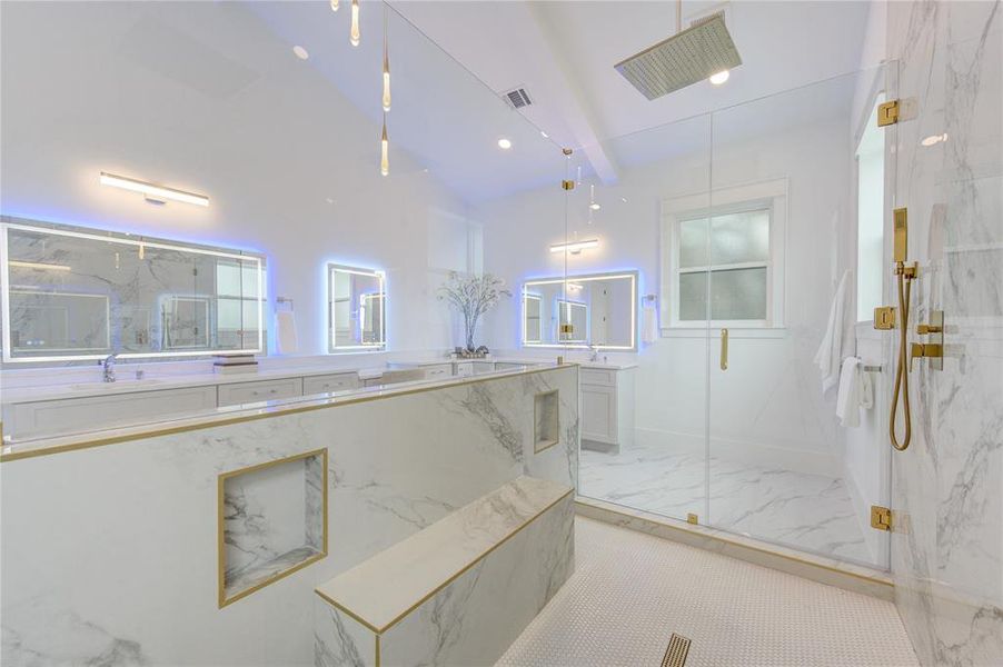 So spacious and well designed with Large Format Porcelain tiles to make Shower experience a romantic one each time